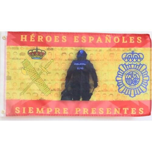 Flag Of Spain With Cross Of Burgundy Spanish Empire Cruz De San Andres Spanish Heroes Civil Guard Police 3x5FT 90x150cm