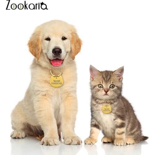 Anti-lost Free Engraving Pet ID Tag Pet Cat Collar Accessories Dog Collar Personalized Collars Cat Tags Engraved Tel Name Tag
