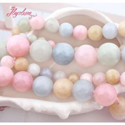 6 8 10 12 14mm Round Beads Beryl Jades Smooth Loose Natural Stone Beads For Necklace Bracelet DIY Woman Gift Jewelry Making 15"