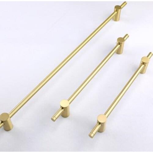 LCH Nordic Style Solid Brass Large size Cabinet Handle Drawer Knob Door Pull Adjustable Hole pitch 128mm 442mmFurniture Hardware