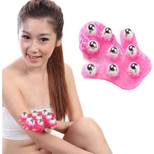 Body Massager Cellulite Multi-Function 360 Degree Spin 9 Piece Steel Ball Systemic Palm Roll Body Massager Brush Health Care