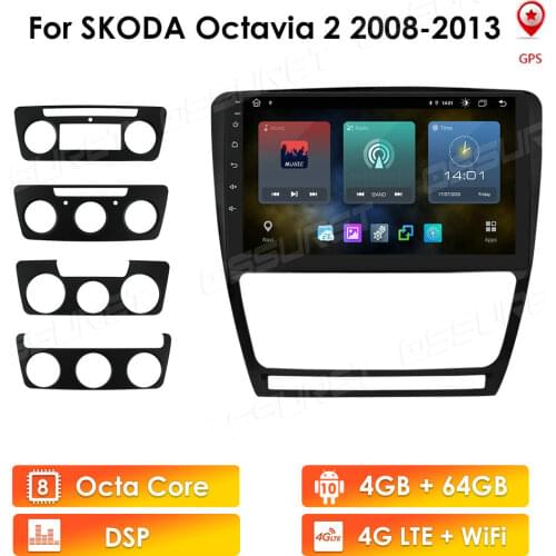 10 Inch Android Car Auto Radio Multimedia Player for SKODA Octavia 2 A5 2008 - 2013 2 DIN Car Video Stereo GPS Navigation Wifi
