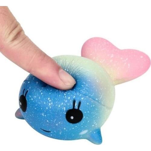 Squishy Toy Colorful Horn Whale Slow Rising Rainbow Squeeze Scented Toys Anti Stress Kids Adult Stress Reliever Toys Kids Gift