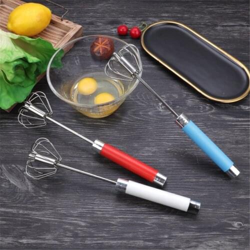 Semi-automatic Egg Beater 304 Stainless Steel Egg Whisk Manual Hand Mixer Self Turning Egg Stirrer Kitchen Accessories Egg Tools