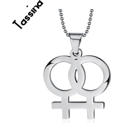 Tassina Rainbow Necklace Lesbian Necklaces Pendants Jewelry For Women 316L Stainless Steel Gay Pride Jewelry TNPPN002