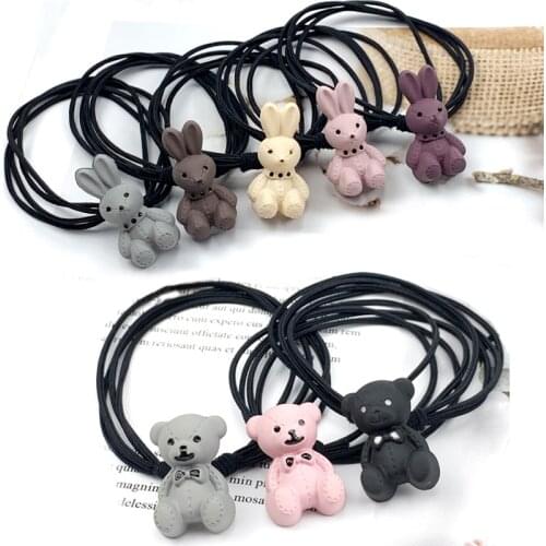 Cute Animal Hair Bear Rabbit Hair Ring Female Rubber Band Elastic Hair Bands Korean Headwear Children Hair Accessories Ornaments