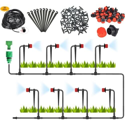 NuoNuoWell 2019 DIY Micro Drip Irrigation System Plant Potted Self Watering Kits 20m Garden Hose Patio Greenhouse