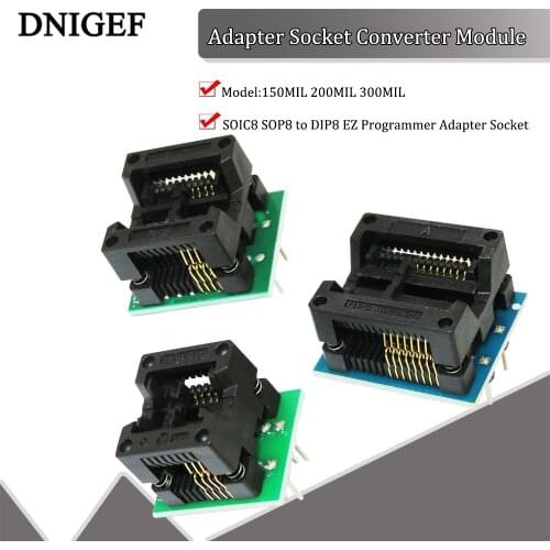 DNIGEF Smart Electronics 150MIL 200MIL 300MIL Adapter Socket Converter Module SOIC8 SOP8 to DIP8 EZ Programmer Adapter Socket