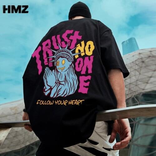 HMZ Vintage Alternative Funny Artwork Printing Tshirt Homme Graphic Clothes Cool Design Cotton Tee Harajuku T Shirt Men Summer