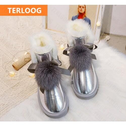 New Women Flats Shoes 2021 Winter Fashion Bow Fur Warm Non-slip Ankle Snow Boots Casual Sweet Designer Goth Botas Mujer Zapatos