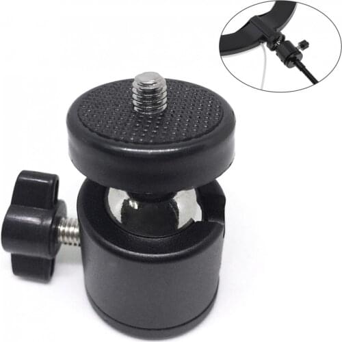 1/4 Inch Hot Shoe Tripod Mount Camera Head Ball Adapter Cradle Ball Head with Live LED Light Flash Bracket Holder for DV Camera