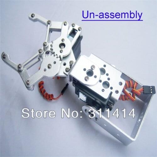 1 Set 2 DOF Aluminium Robot Arm / Robotic Arm Clamp Claw Mount Kit + 2 MG995 Servos For Arduino Wholesale Retail + Free Shipping