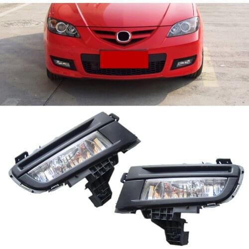 1Pair Car Front Bumper LED Fog Driving Lamp Light 12V 55W Fit for Mazda 3 2009 2008 2007