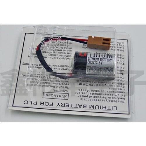 10PCS/lot 100% Original New ER3V 3.6V 1000mAh JZSP-BA01 PLC Lithium Battery With Brown Plug Free Shipping
