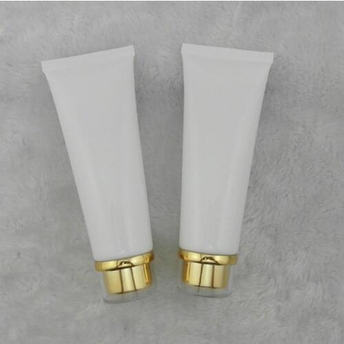 100ml 50pcs Cosmetics packaging tube / white plastic bottles / moisturisers hand cream acrylic screw cap Empty bottles