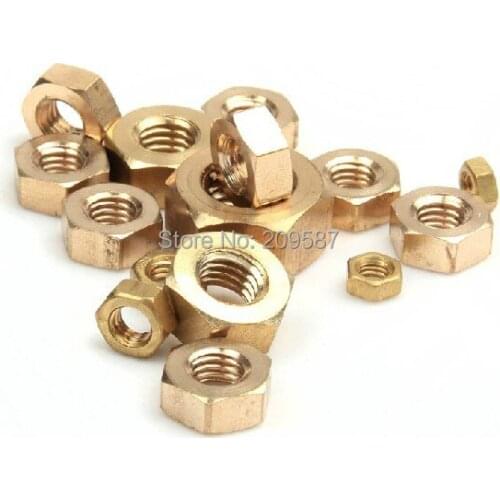 100pcs Metric Thread M4 Brass Hex Nuts Free Shipping