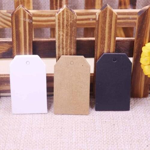 100 pcs 2018 New Wholesale 3x5cm White/Black/Vintage Gift Tag Garment Label Can Custom Your Logo Cost Extra