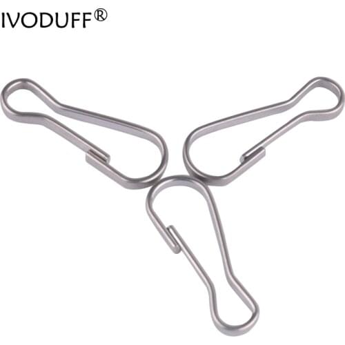 20x Ivoduff Metal Snap Clip Wholesale Solid Brass S-Ring Curtain Clasp Split Key Ring Hook Chain Loop none-spring gate 25mm