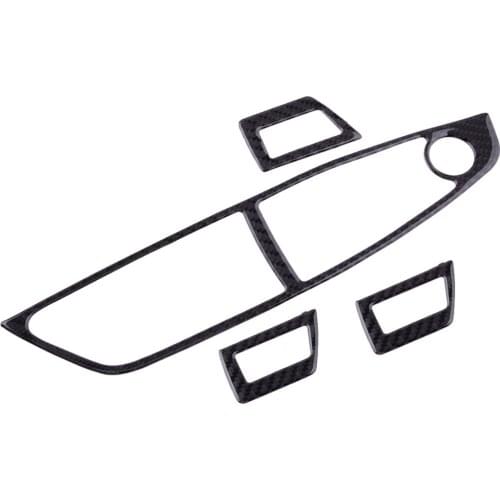 4pcs Black Car Door Window Lift Switch Button Frame Panel Cover Trim Fit for BMW 5 Series F10 2011-2013 2014 2015 2016 2017 2018