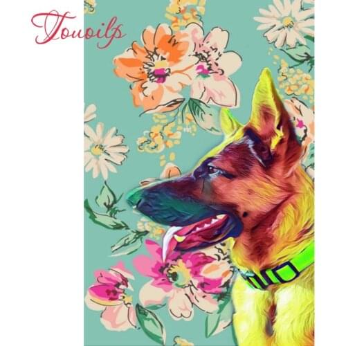 Touoilp German Shepherd 5d diamond embroidery stitch crystal square&round diamond sets decorative 5d diamond painting mountain