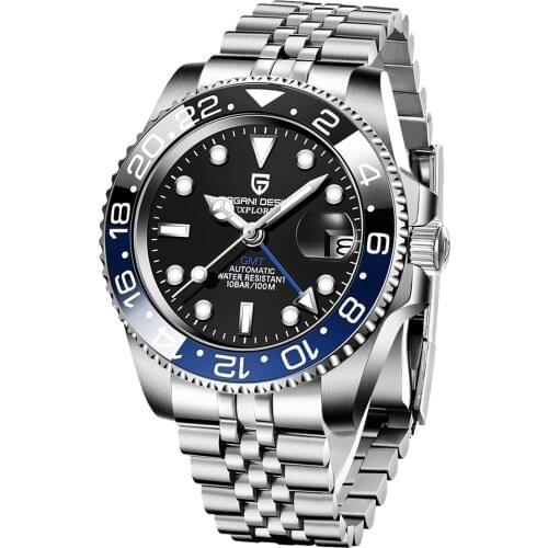 PAGANI DESIGN GMT Mechanical Watches Sapphire Glass 40MM Ceramic 100m Waterproof Classic Fashion Luxury Automatic Watch
