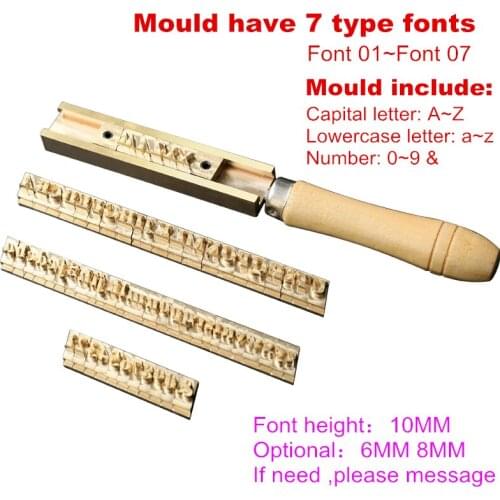 DIY flexible customized logo mould T-slot shape easy to use hot stamp foil copper mold with letters numbers symbols press