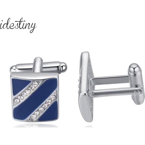 IDESTINY 11.11 Square Shape for Boyfriend White Gold Color Plated Classic Shirt Cufflink for Men Brand High Quality Jewlery Gift