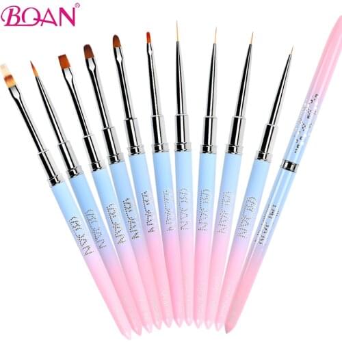 BQAN Nail Art Brush UV Gel Extension Brush Carving UV Gel Extension Builder Painting Brush Liner Drawing Pen Manicure Tools