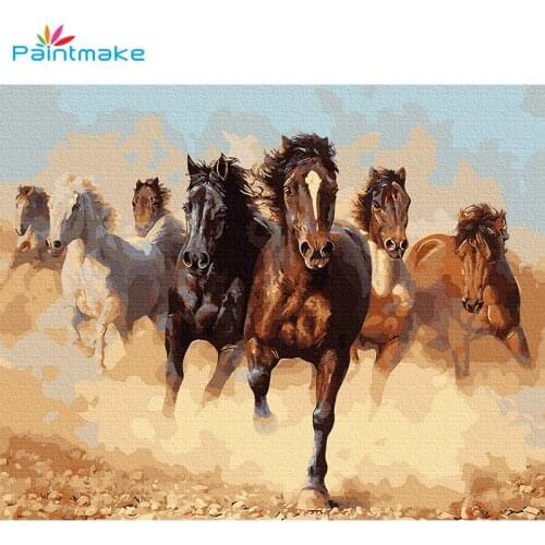 Paintmake Animal DIY Paint By Numbers Horse Oil canvas Painting For Home decoration Paintings Wall Art picture For Kids