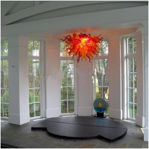 Small Round Red Chandalier Brass Chandalier Murano Modern for Living Room