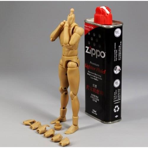 MCCToys MCC023 1/12 Scale Male Body Skin Color Narrow Shoulder 6" Figure Model Flexible Mini Doll Toys 1:12 Head Sculpt Model