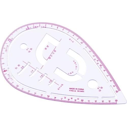 LMDZ Plastic French Curve Sewing Ruler Tailor Measuring Multifunction Cutting Sleeve Ruler for Sewing Clothing Drawing Tool