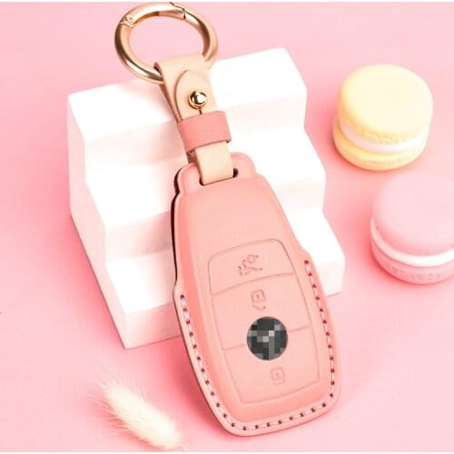 Fashion trend lovely hot press shaping car key case suitable for Mercedes Benz car bag key case buckle leather lady