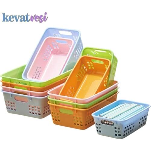 Desktop Storage Basket for Sundries Snack Cosmetic Container Book Toys Organizer Stackable Plastic Storage Box Desktop Organizer