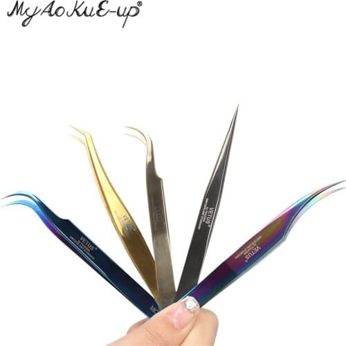New MCS Series Premium Tweezers Mink Eyelashes Extension Quality Ultra Fine High Precision stainless steel Anti-static Tweezers