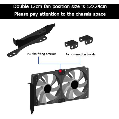 PCI Slot Dual Fan Mount Rack Bracket 90mm 120mm for Desktop Graphics Video Card Computer Water Cooling System Waterblock