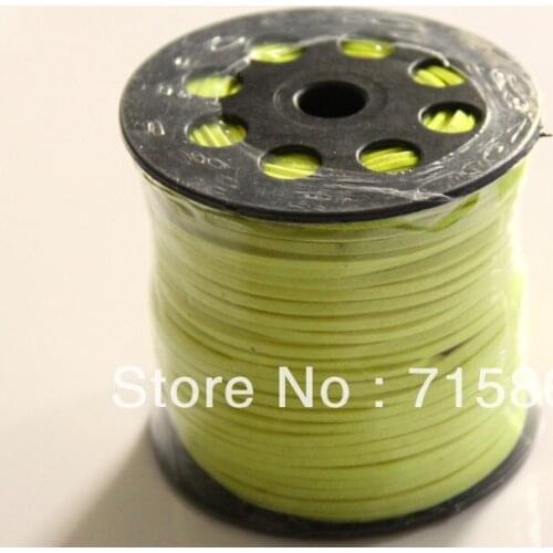 Free Shipping 3 *1.5mm 100YARD (92Meter) Nenon Yellow Faux Leather Suede Cord Flat Lace Cord