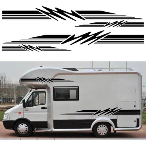 Striped Caravan RV Side Door Body Stripe Graphic Sticker Decal DIY Camping Trailer Boat Decoration Vinyl Car Accessories