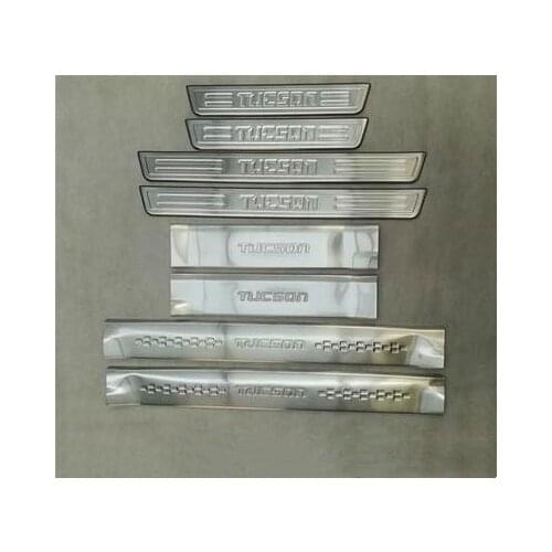 Stainless steel threshold guard plate welcome pedal anti-scratch protection car styling For Hyundai Tucson 2004-2014