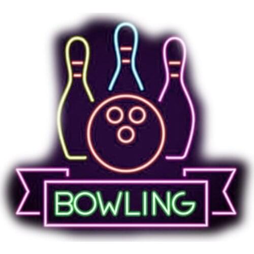 Bowling Club Logo Emblem Neon Signboard Neon Light Sign Real Glass Tube Handcrafted Store Hotel Display lamp personalized neon