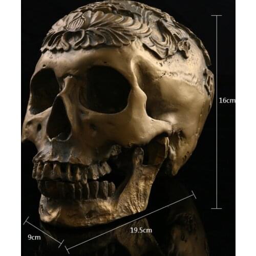 1:1 Human Head Skull Statue for Home Decor Resin Figurines Halloween Decoration Sculpture Medical Teaching Sketch Model Crafts