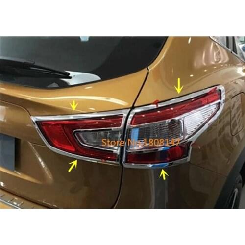 Car Styling Rear Tail Back Light Lamp Detector Frame Stick Chrome ABS Cover Trim 4pcs For Nissan Qashqai J11 2016 2017 2018