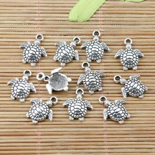 20pcs tibetan silver tone turtle charms EF2213