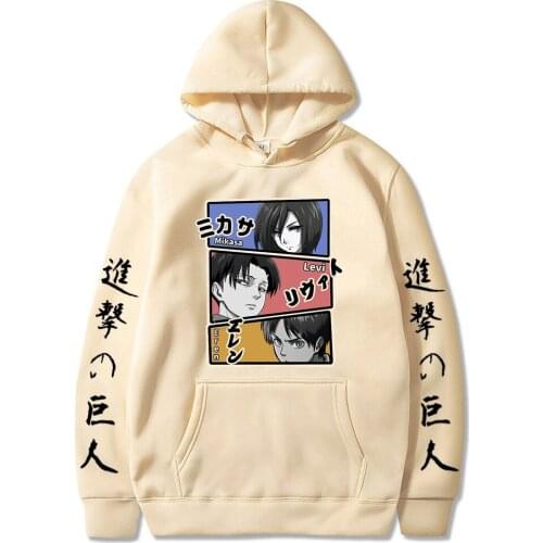 Mens Womens Hoodie Unisex Unisex 90s Attack Giant Sweatshirt Japanese Anime Printed Funny Cartoon Oversized Pullover