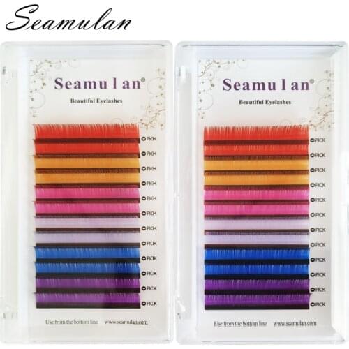 Individual Eyelashes Make up Mink Lashes Rainbow Color Eyelash Soft Cilios Light Natural 6 color mix Maquiagem extension lashes