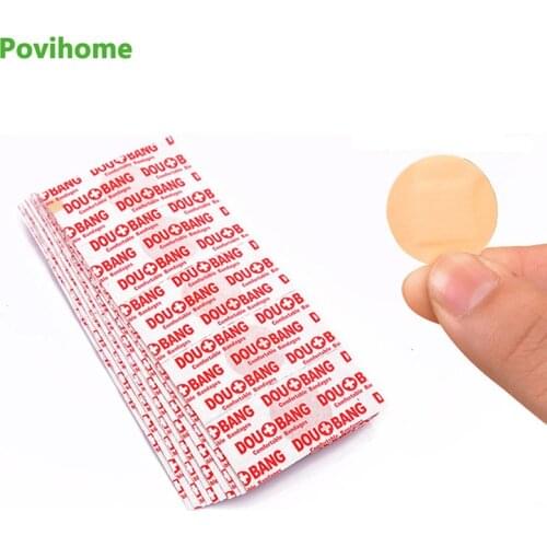 100Pcs/Lot First Aid Waterproof Healing Wounds Adhesive Bandage Round Band Aid Wound Plaster Sterile Hemostasis Stickers C694