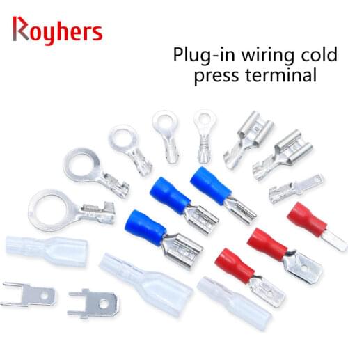20Pcs Plug Spring Terminal Ppiece Sheath Female Connector 6.3/4.8/2.8MM Plug-In Copper Connector Wiring Cold Press Terminal