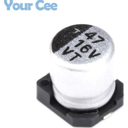 50 pcs 16V 47UF SMD Aluminum Electrolytic Capacitors 5*5.4MM