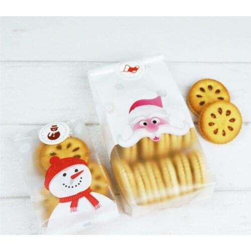 500Pcs/Lot Baking Bags Packaging Food Storage Pouches Plastic Clear Snowman Cake Decorating Tools Christmas Decorations For Home