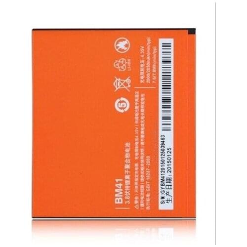 High quality + tracking code AZK NEW 2000/2050mAh BM41 battery For Xiaomi Hongmi Red Rice Redmi 1S Battery BM-41